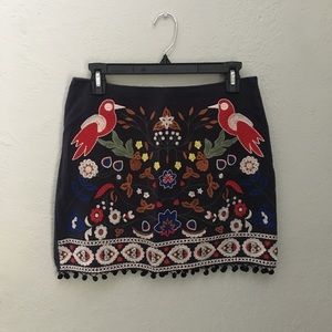 Embroidered Mini Skirt